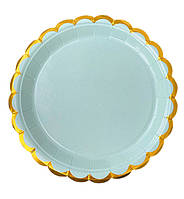 Одноразовые тарелки "Golden wave" (10 шт.), Ø - 18 см., цвет - голубой