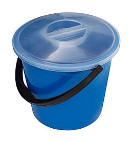 Відро пластикове 4.5 літрів харчове з кришкою блакитне Ø 21.5 см h=18.5 см (Полімерагро)