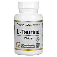L-таурин, AjiPure, 1000 мг, 60 растительных капсул California Gold Nutrition