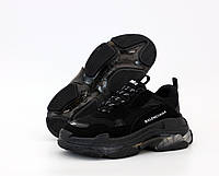 Balenciaga Triple S Clear Sole Black Женские кроссовки весна черные Баленсиага Трипл С Сол Клир Обувь женская