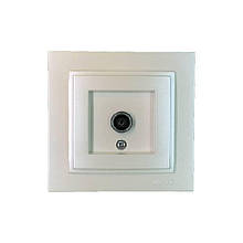 ТБ розетка кінцева з екраном із заземленням перлина 85x85 мм