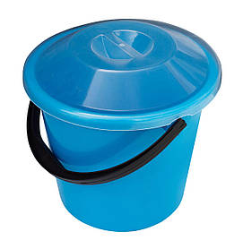 Відро пластикове 5 літрів харчове з кришкою блакитне Ø 23 см h=20 см (ПолімерАгро)
