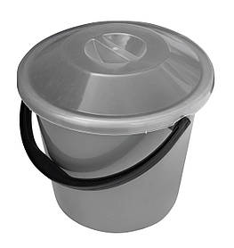 Відро пластикове 5 літрів харчове з кришкою металік Ø 23 см h=20 см (ПолімерАгро)