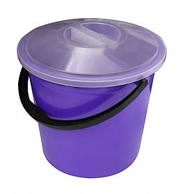 Відро пластикове 12 літрів харчове з кришкою лаванда Ø 30 см h=25.5 см (ПолімерАгро)