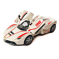 Машинка дитяча АвтоЕксперт металопластик, біла, LaFerrari світло, звук, іннерція, відчин. двері, баг., капот 15*6*4см (23603), фото 5