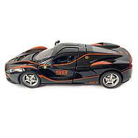 Машинка дитяча АвтоЕксперт металопластик, чорна глянець, LaFerrari світло, звук, іннерція, відчин. двері, баг., капот 15*6*4см, фото 3