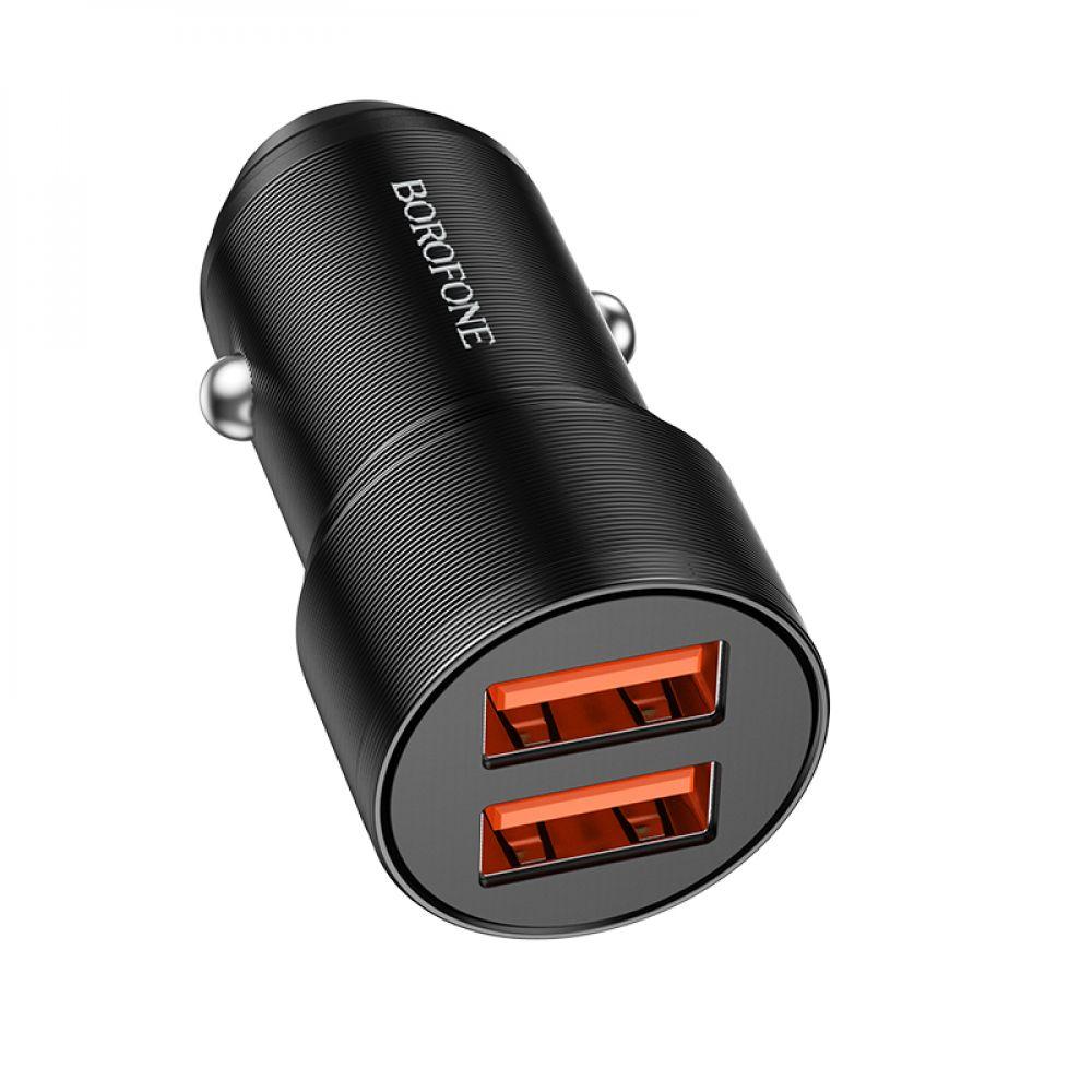Автомобільний зарядний пристрій Borofone Borofone BZ19 Wisdom 2.4A 12W, Black