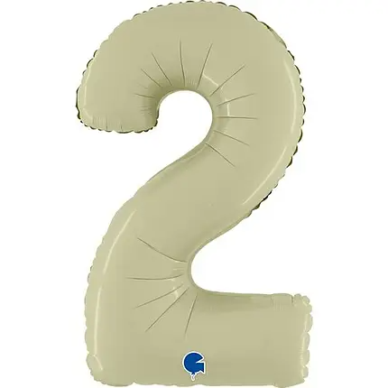 Фольгована велика повітряна куля Grabo цифра 2 оливкова сатин, 26"