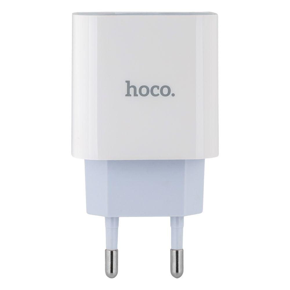 Мережевий Зарядний Пристрій Hoco C76A Plus Type-C PD 20W QC3.0 3A, White, фото 1
