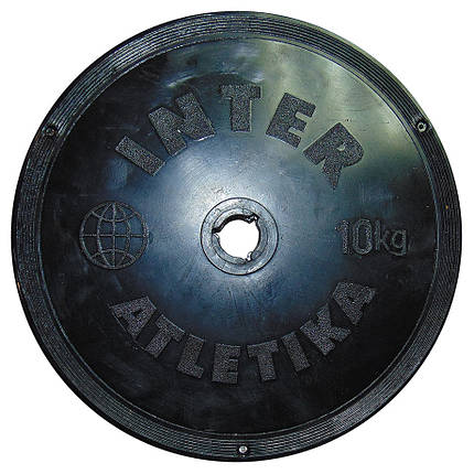 Диск InterAtletika ST520.5 чорний 10 кг, фото 1