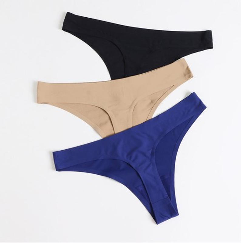 Жіночі безшовні стрінги 46 розмір - в наборі 3шт., 80% нейлон, 20% спандекс, фото 1