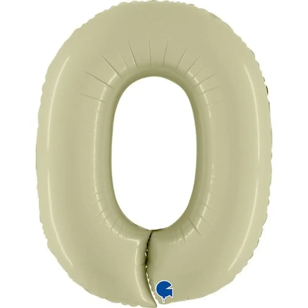 Фольгована велика повітряна куля Grabo цифра 0 оливкова сатин, 26"