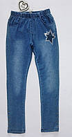 Легінси для дівчаток: джинсовий трикотаж,стрази "Зірка" р 146-152