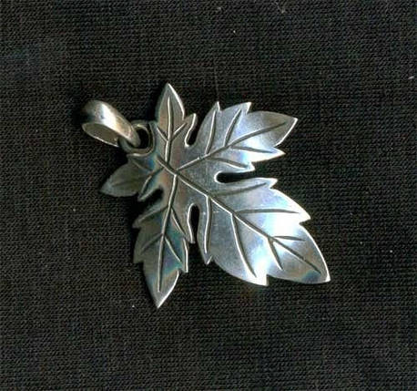 Кулон Аркуш Винограду великий, фото 1