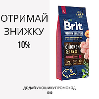 Brit (Брит) Premium Junior L сухой корм для щенков и молодых собак крупных пород, 15 кг