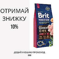 Brit (Брит) Premium Junior L сухий корм для цуценят і молодих собак великих порід, 15 кг