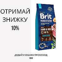 Brit (Брит) Premium Sensitive Lamb & Rice корм з ягням і рисом для собак всіх порід, 15 кг