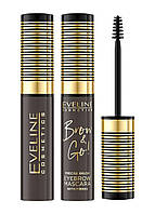 Тушь для бровей Eveline Brow & Go! 03 Soft Brown с микрофиброй 6 мл