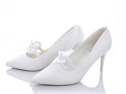 Жіночі білі класичні туфлі на шпильці 36 37 38 39 40 розмір