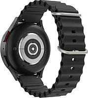 Ремешки на часы Galaxy Watch 3/gear S3/ frontier ( 22 mm) Ocean Band. Силиконовые ребристые ремешки. Черный
