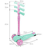 Самокат триколісний дитячий для дівчинок JAX MINT/PINK м'ятно - рожевий HUBAJAX04A0, фото 10