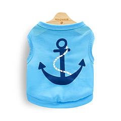 Майка для собак Pet Style "Якір" Блакитна XS