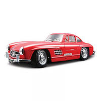 Автомодель - MERCEDES-BENZ 300 SL (1954) (ассорти красный, серебристый, 1:24) 18-22023 Красный