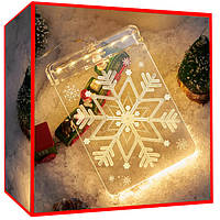 Витраж led 3D для украшения окна рождественские огни 26014