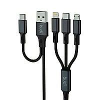 DC203T5 - Budi 6 in 1 Multi Usb Cable Black