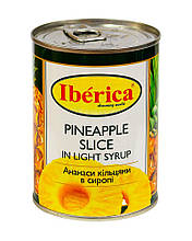 Ананас консервований кільцями в сиропі Iberica Pineapple Slice in Light Syrup, 565 г 8436024298925
