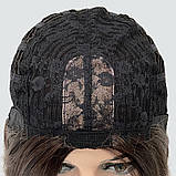 Довга красива перука без чубчика з термоволосся 160℃, німецька основа, колір шоколадний, фото 7