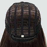 Довга красива перука без чубчика з термоволосся 160℃, німецька основа, колір шоколадний, фото 8