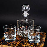 Набір "Два друга" графін та 2 склянки з кулею по 250 мл. Куля в келиху для віскі., фото 2