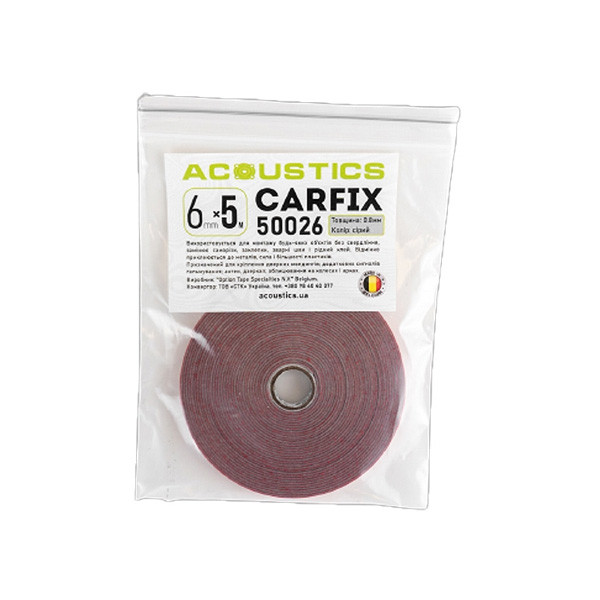 Скотч двухсторонний ACOUSTICS Carfix 5 м х 6 мм блистер - фото 3 - id-p1821921499