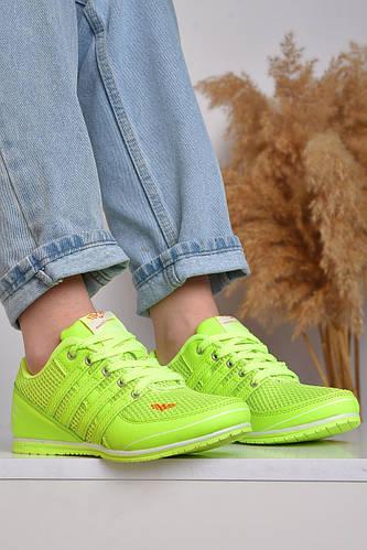 Купить Кроссовки женские салатовые однотонные сетка 150335P, цена 360 ...