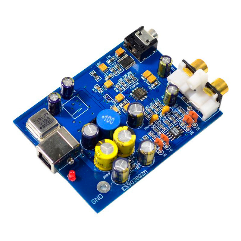 Зовнішній USB ЦАП ES9028Q2M + SA9023, Hi-Fi звукова карта, плата DAC 32-96 кГц 24 біт, RCA + Mini Jack 3.5 мм