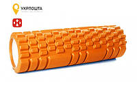 Массажный роллер 30 см EasyFit Grid Roller Mini оранжевый