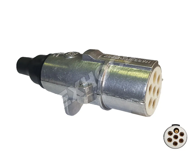 ПС-326 Електророз'єм причепа S-type 24 В 7pin вилка (Туреччина) 326-3723100, фото 1