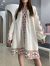 Жіноча сукня вишиванка білого кольору з оригінальною вишивкою розмір 42-50, фото 4