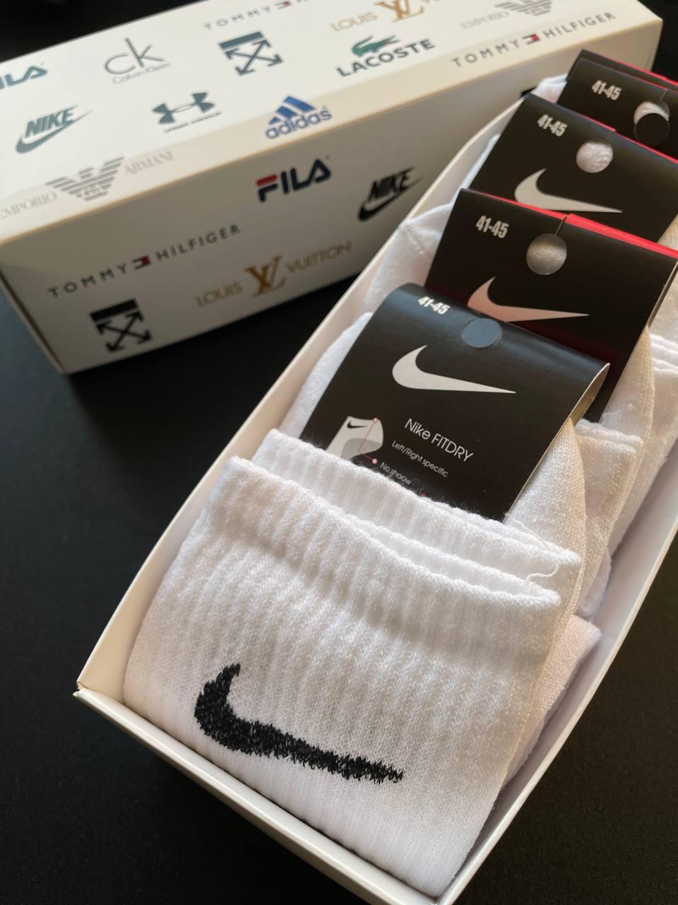 Купить Носки Nike набор 3 пар в коробке Високие спортивные носки Найк ...