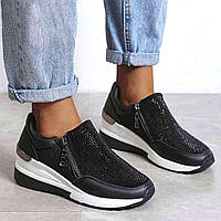 Черные женские кроссовки на толстой подошве. 41 (25,5см)