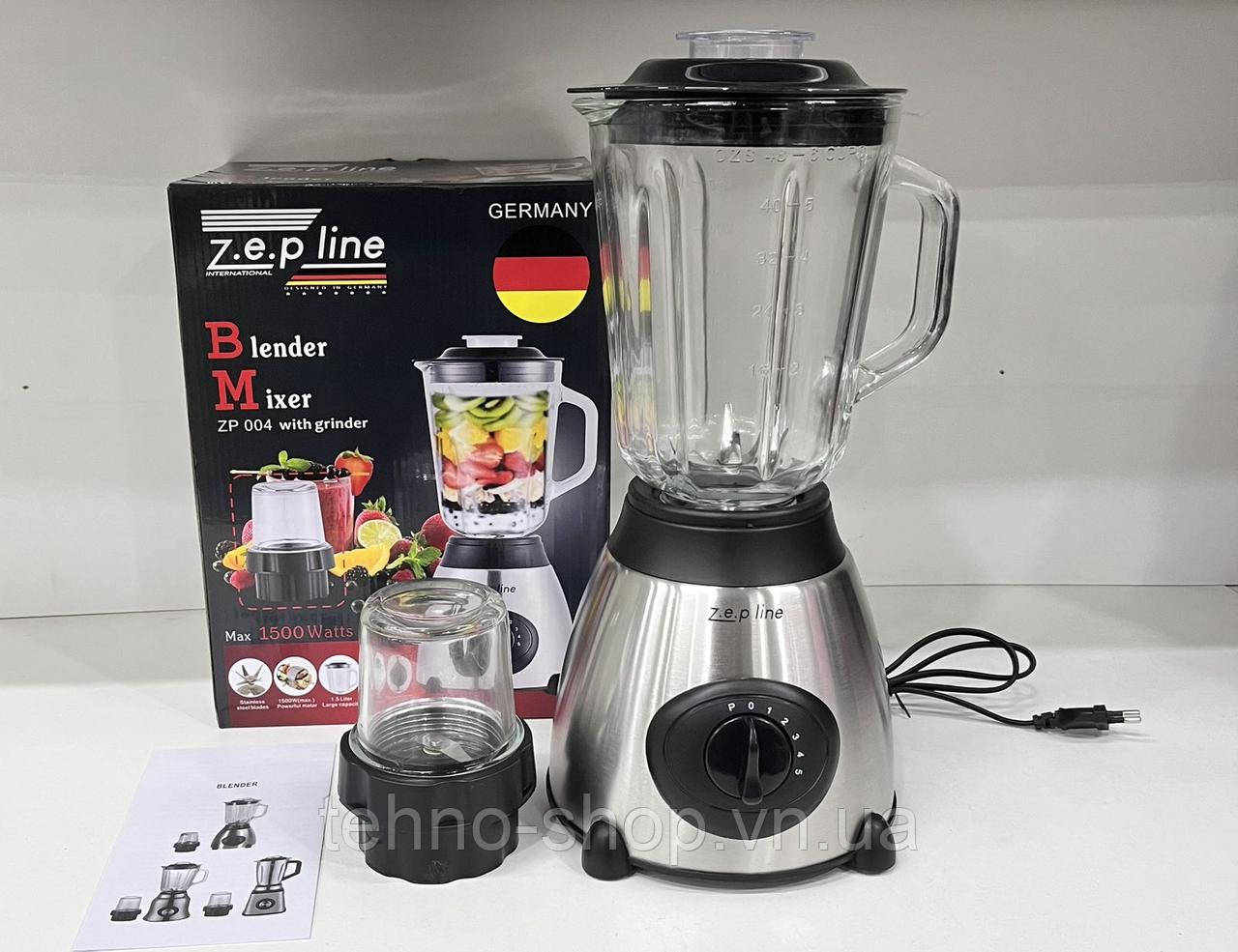 Купить Стационарный блендер Zepline 1500Вт Блендер измельчитель 2 в 1 с ...