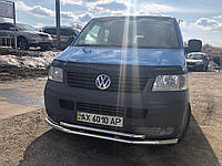 Защита на бампер Труба двойная D70/52 из нержавейки на Volkswagen T5 2010-2015