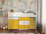 Ліжко-кімната 80*180 Bed Room №5 зі столом Білий+Жовтий, фото 4