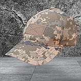 Бейсболка тактична з налобним шевроном ріп-стоп піксель ММ14, фото 2