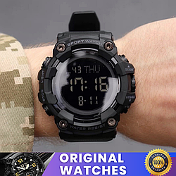 Чоловічий спортивний цифровий годинник Skmei Original водонепроникний чорний