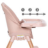 Дерев'яний стільчик для годування 4в1 EATAN WOOD PINK рожеве, фото 8