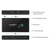 Комутатор Ugreen 2 In 4 Out USB 3.0 Switch Box 1.5 М Black (30768), фото 4