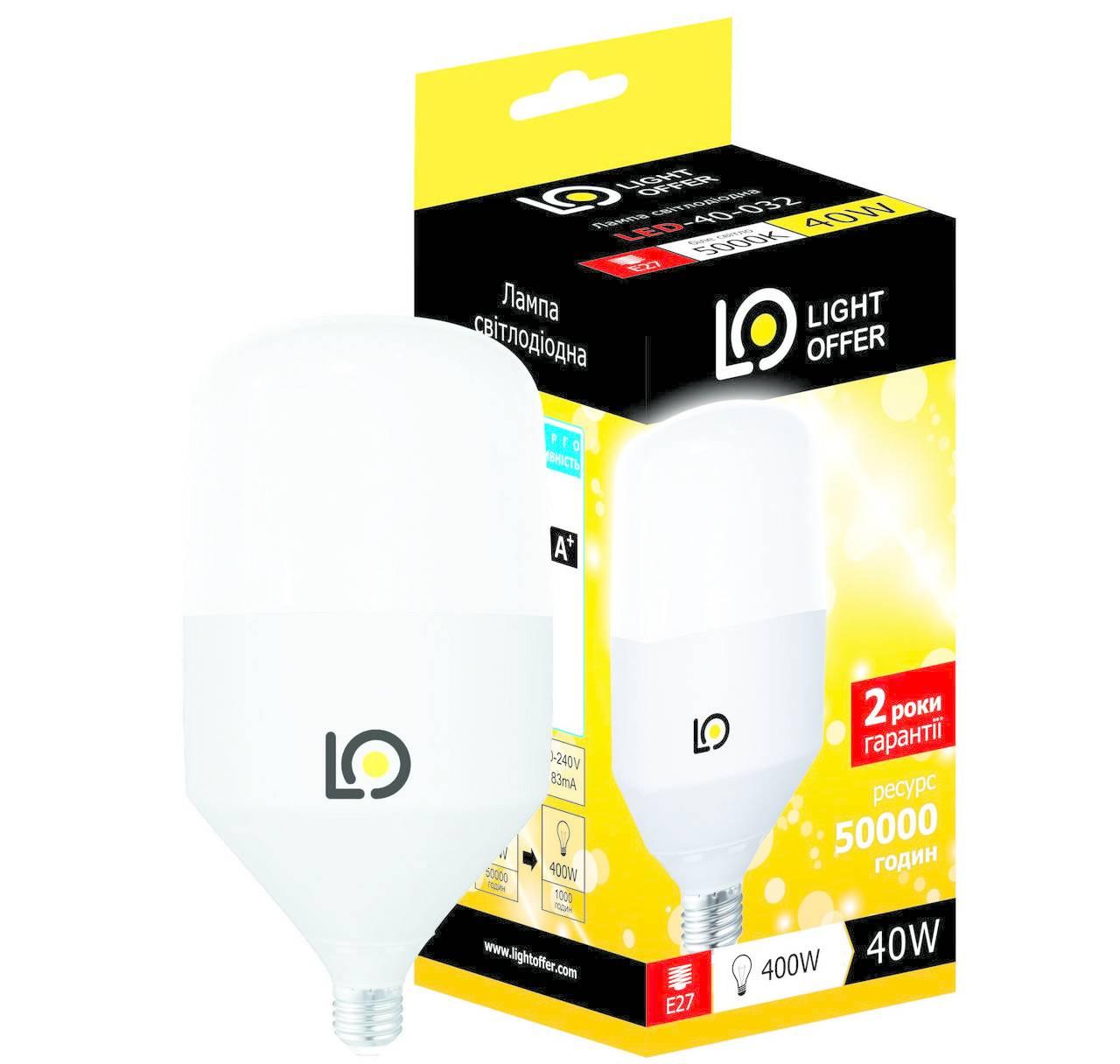Светодиодные Лампы Light Offer 40W Е27 5000К — Купить Недорого на Bigl ...