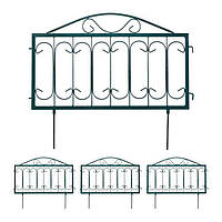 Декоративный бордюр-ограждение для цветников, 4 панели, железо